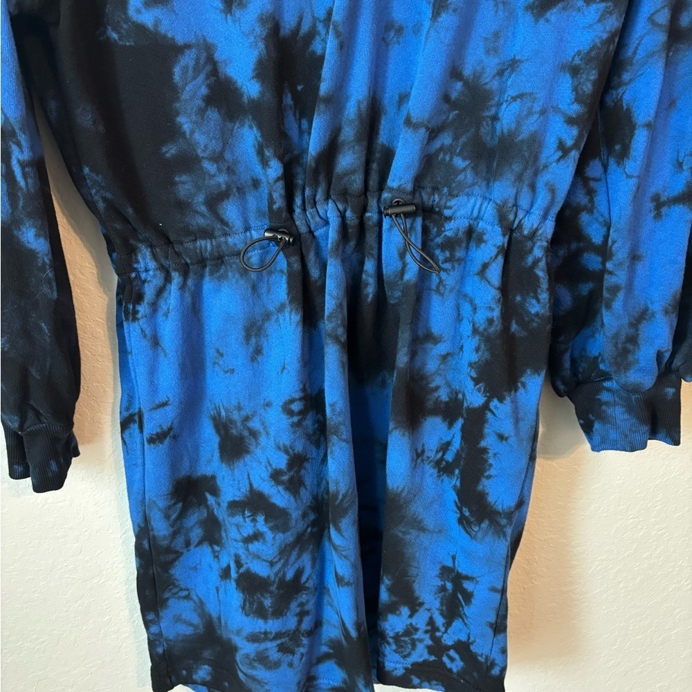 NWT Alice + Olivia Heeda Tie Dye Blue Black Mini Dress Size Medium - Picture 9 of 11